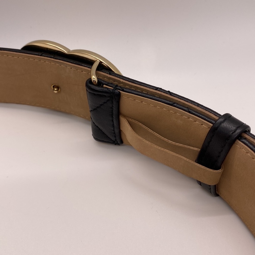 Chanel CC Gold Logo Quilted Black Belt - Picture 14 of 17